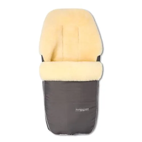 Hofbrucker Kinderwagen Fußsack Polaris – Kuschelig warm & atmungsaktiv - Fußsäcke für Kinderwagen, aus hochwertigem Lammfell, wind- und wasserabweisend, ideal für Babys und Kleinkinder, mit abnehmbarem Oberteil zur Spiel- und Wickelfläche.