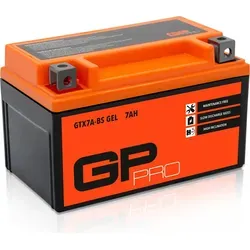 GP-PRO GTX7A-BS 12V 7Ah Gel Batterie - Wartungsfreie Gel-Batterie für Motorräder, auslaufsicher und mit geringer Selbstentladung - ideal für zuverlässige Starts.