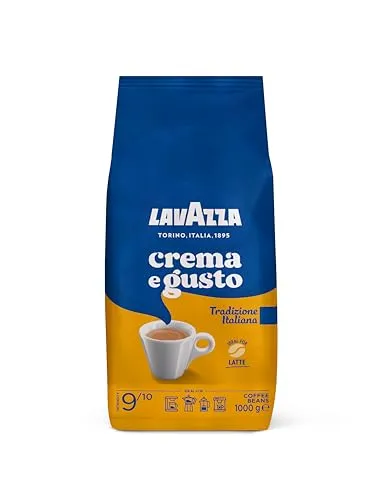 Lavazza Crema e Gusto Tradizione Italiana 1Kg - Aromatischer Kaffeegenuss - Kaffee: Stark geröstete Bohnen aus Deutschland, ideal für Americano-Liebhaber, mit einem Mindesthaltbarkeitsdatum von 90 Tagen.