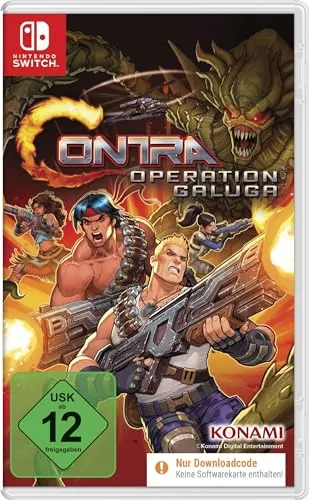 Contra: Operation Galuga - Download-Code für Nintendo Switch - Spiele für Nintendo Switch: Erlebe das actionreiche, überarbeitete Run 'n' Gun Gameplay im 4-Spieler Co-Op mit explosiven Leveln und einem vielfältigen Arsenal!