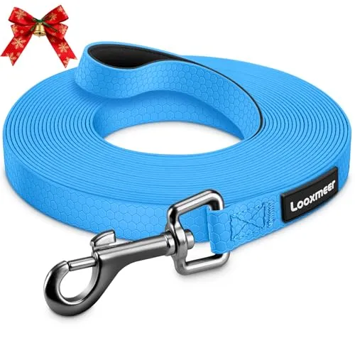 Looxmeer Wasserdicht Schleppleine für Hunde, 10m Biothane Hundeleine mit Robusterem Karabiner, Wasserfest Laufleine für Große bis Kleine Hunde, Reißfeste Trainingsleine für Training Rückruf & Freilauf