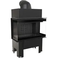 Kamineinsatz NBC 680/280 7 kW Ø 160 schwarz - Kaminofen mit 3-seitiger Verglasung, modernem Design und hohem Wirkungsgrad. Externer Lufteinlass für effiziente Verbrennung und minimale Emissionen. Ideal für stilvolle Wohnzimmer.