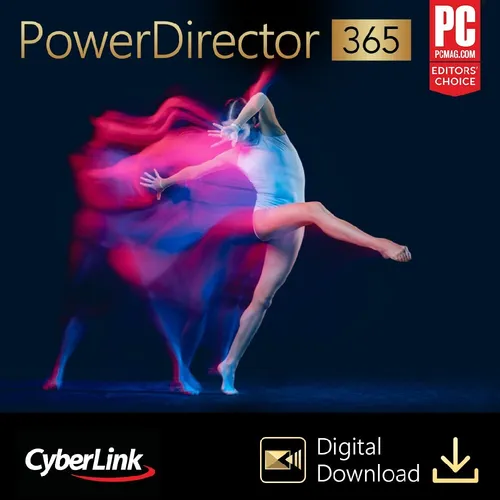 Cyberlink PowerDirector 365 – Video-Editing für Windows - Multimedia-Werkzeug für kreative Videobearbeitung, ideal für Einsteiger und Profis. 1 Jahr Zugriff auf alle Funktionen, einfach zu bedienen und in deutscher Sprache.