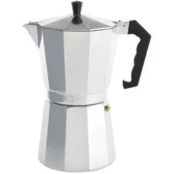Cafetera Aluminio 12 Tazas - Klassisch - Kaffeekapselmaschinen - Hochwertige Aluminium-Kaffeemaschine mit 12 Tassen (600 ml) Fassungsvermögen, geeignet für alle Wärmequellen außer Induktion, und ausgestattet mit ergonomischem Griff für sicheren Halt.