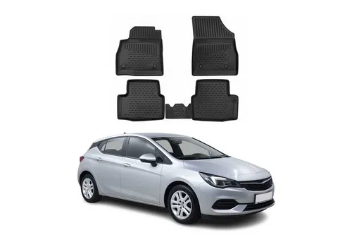 OMAC Auto-Fußmatten für Opel Astra K 2015-2021 – Schwarz, 4-teilig - Hochwertige, wasserfeste Fußmatten für Opel Astra K (2015-2021). Einfach zu reinigen, rutschfest und perfekt für den täglichen Einsatz. Schützen Sie Ihr Fahrzeug mit Stil!