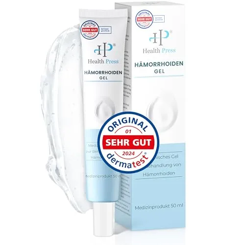 Health Press® Hämorrhoiden Salbe – 50 ml Hämorrhoiden Gel – gegen Reizungen, Juckreiz, Brennen & Wundsein – Hämorrhoiden Creme – Medizinprodukt zur Linderung von Hämorrhoidalbeschwerden