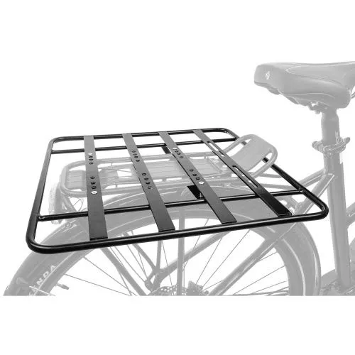 Gepäckträgerplatte schwarz Racky Baseplate - Sonstige Fahrradteile, hochwertige Aluminiumplatte schwarz eloxiert mit robustem Montagematerial, ideal für sicheren Gepäcktransport.