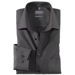 OLYMP Businesshemd Luxor comfort fit grau 44 - Business- & Abendmode für Herren, bügelfrei, mit praktischer Brusttasche und klassischem Kentkragen für einen stilvollen Auftritt.
