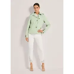 MADELEINE Trenchcoat Verkürzte Trenchjacke mit Taschen Sommerlicher Trench-Style mit Hemdkragen, Langarm grün 36