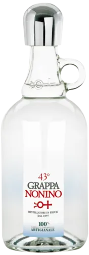 Grappa Friulana 43° vol Nonino Distillatori 0,7l - Grappa, elegant und frisch, mit einem ausgewogenen Alkoholgrad. Ideal für Genießer, die den Duft von Brotkruste und Lakritze schätzen.