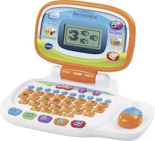 Vtech® Kindercomputer Ready Set School - Mein Lernlaptop in Orange - Lerncomputer für Kinder ab 3 Jahren mit 30 Spielen, 40 Melodien und personalisierbarem Begrüßungsdisplay. Ideal für den spielerischen Einstieg in Buchstaben, Zahlen und Logik.