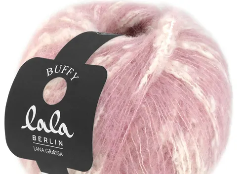  BUFFY Lana Grossa  50g Fb. 02 Alpaka/Baumwolle rosé-rohweiß PORTOFREI kg/128€