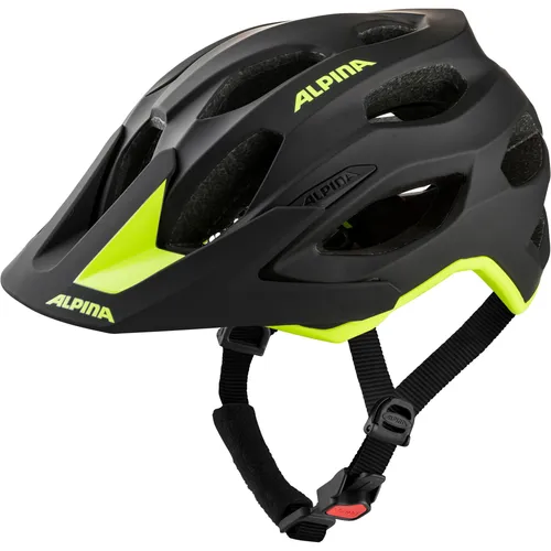 Alpina Sports Carapax 2.0 Fahrradhelm - MTB-Helm für Jungen 52-57 - Fahrradhelme für Jungen, sicherer Hartschalenhelm in trendigem Schwarz und Neon-Gelb, ideal für Mountainbiking und Freizeit.