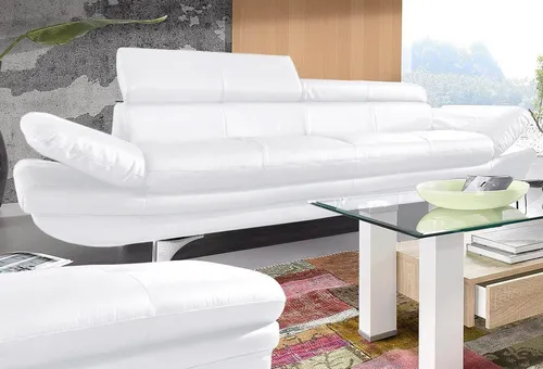 COTTA Polstergarnitur Enterprise - 3-Sitzer mit Hocker und Verstellung - Couchgarnitur mit Arm- und Kopfteilverstellung, ideal für individuellen Komfort und Entspannung im Wohnzimmer.