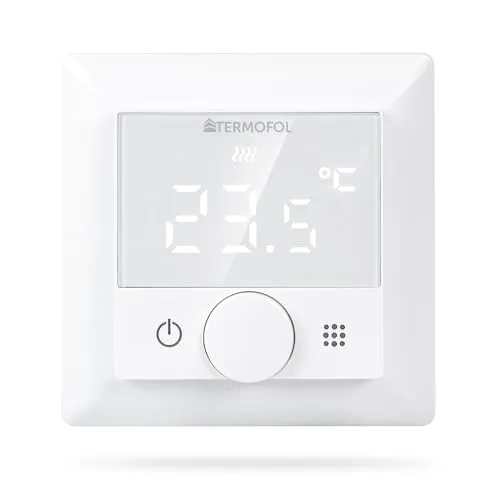 Termofol Heizungsthermostat TF-H5 - Heizkörperthermostat IP20 - Thermostat Fußbodenheizung - Thermostat für Heizfolie - Smart Home Gadgets - Thermostat Heizung - Smarthome - Weiß