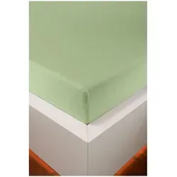 HEFEL Spannleintuch Edel Jersey 90x190cm - 120x220cm in Lind - Hochwertiges Spannleintuch in modernen Pastelltönen, perfekt für Matratzenhöhen von 18-35 cm. Das pflegeleichte TENCEL™/Baumoll-Gewebe sorgt für einen entspannten Schlaf und bleibt faltenfrei.