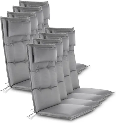 Aspero Hochlehnerauflage mit Kissen – Gepolsterte Outdoor Auflage - Genießen Sie den Sommer mit der Aspero Hochlehnerauflage. Die 5 cm dicke Polsterung und das abnehmbare Kissen bieten hohen Komfort. Dank wasserdichtem, strapazierfähigem Material ideal für drinnen und draußen.