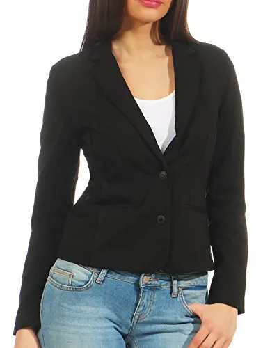 ONLY Damen Blazer Jacke Poptrash 15153144 Black M - Eleganter Blazer in Midi-Länge, normaler Schnitt und mit praktischen Vordertaschen – ideal für Büro und Freizeit!