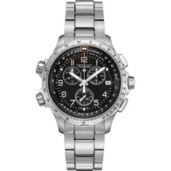Hamilton Khaki Aviation H77912135 Herrenchronograph - Chronographen mit gebürstetem Edelstahlgehäuse, Saphirglas und präziser Fliegeruhr-Funktion – ideal für Luftfahrt-Enthusiasten.