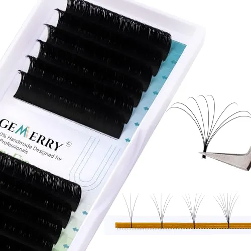 12mm Selbstfächernde Wimpern Volumentechnik Wimpernverlängerung Easy Fan 3D 5D 8D 10D -0,07mm D curl- Volumen Wimpern Lash Extensions von GEMERRY (0.07-d curl-12mm)