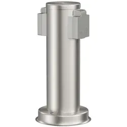 ledscom.de Garten Steckdosensäule PORU für außen, IP44, 2-fach, Edelstahl, edelstahl, rund, 27 cm
