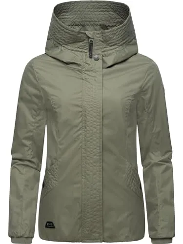 Ragwear Vannesa Damen Übergangsjacke - Wasserdicht & Modisch - Funktionsjacke aus windabweisendem Material mit 4000mm Wassersäule, ideal für Frühling und Herbst. Bequeme Kapuze und Rippbündchen bieten optimalen Schutz bei wechselhaftem Wetter.