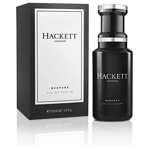 Hackett Bespoke Eau De Parfum Spray 100ml - Herrenduft mit holzigen Noten, ideal für den modernen Gentleman. Elegantes Flacon-Design inspiriert von einer Bobinenspule, perfekter Duft für besondere Anlässe.