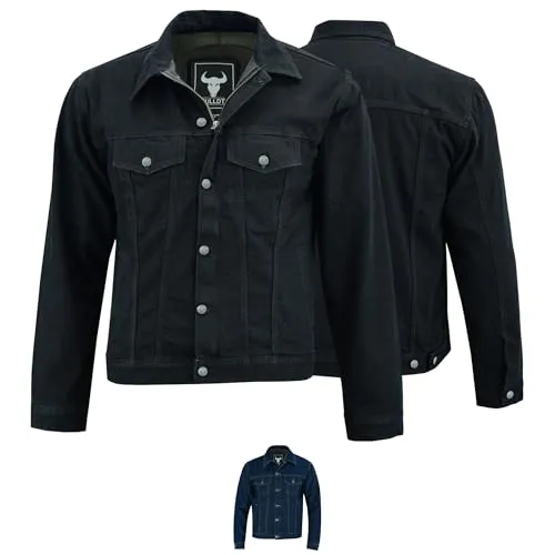 BULLDT Herren Motorradjacke mit Protektoren - XXL - Schutzjacke aus 100% Aramid mit Jeansstoff, bietet umfassenden Schutz durch geprüfte Protektoren an Armen, Brust, Schulter und Rücken - ideal für Motorradfahrer.