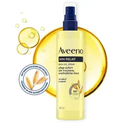 AVEENO Skin Relief Körperöl-Spray 200 ml - Hochwirksames Körperöl-Spray für trockene Haut mit Hafer- und Jojobaöl. Bietet langanhaltende Feuchtigkeit und zieht schnell ein. Ideal für empfindliche Haut und für die tägliche Pflege.