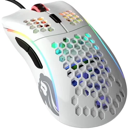 Glorious Gaming Model D Wired Gaming Mouse – Ergonomisch und superleicht - Gaming Maus mit ultraleichtem Wabendesign (68g) und RGB-Beleuchtung. Ideal für präzises Gameplay mit Pixart 3360 Sensor und langlebigen Omron-Schaltern.
