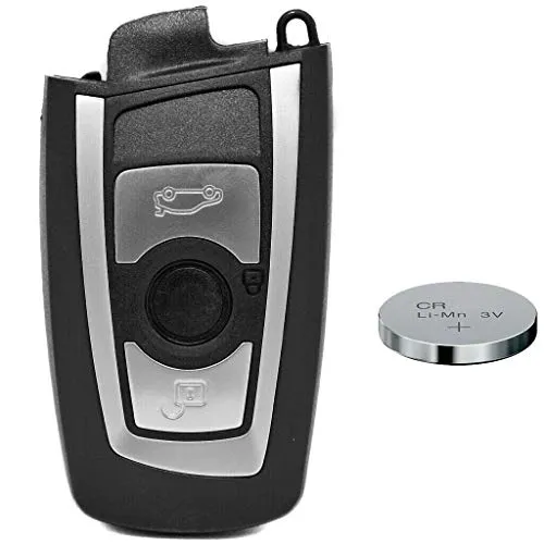 BMW Smartkey Funk Fernbedienung Gehäuse mit CR2450 Batterie - Hochwertiges Gehäuse für BMW Schlüssel, passend für viele Modelle. Einfacher Austausch des Notschlüssels möglich. Inklusive langlebiger Knopfzelle für sofortige Nutzung.