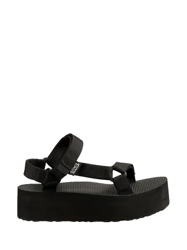 Teva Platform Universal 1008844 (42/black) - Wanderschuhe mit erhöhter 4,5 cm Plattform, schnell trocknend und ideal für warme Sommertage. Umweltfreundliche Materialien und verstellbare Riemen für perfekten Sitz.