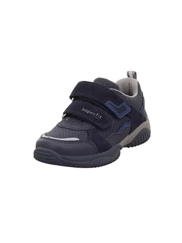 Superfit Jungen Storm Sneaker, Blau 8000, 38 EU - Sneaker mit herausnehmbarer Einlegesohle, atmungsaktivem Textilfutter und reflektierenden Details für bessere Sichtbarkeit – ideal für aktive Kinder!