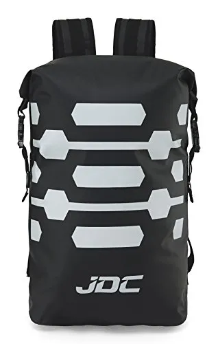 JDC Motorrad Rucksack 100% Wasserdichte Reflektierend Tasche 25 L - Reflector - Schwarz