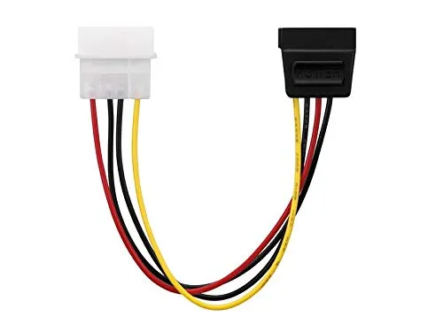 adaptare 34001 15 cm Adapter-Kabel - 4-pin Molex auf 15-pin SATA-Stecker, ideal für den Anschluss von SATA-Laufwerken an ältere Netzteile