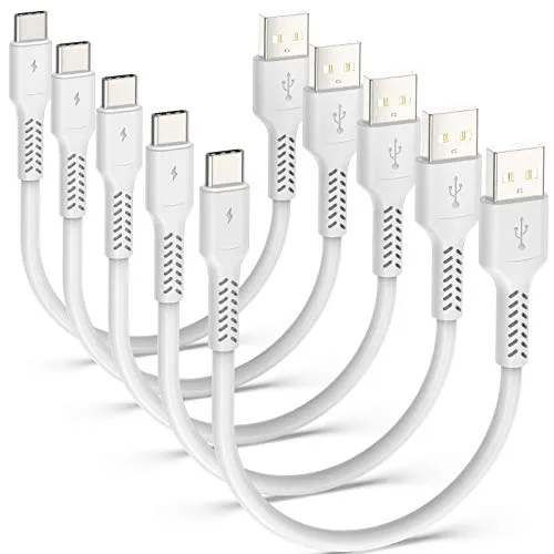 USB C Kabel Kurz 20cm [5Stück], ADILIFT Kurzes Typ C Kabel 0.2M 3A USB A auf USB C Kabel Schnelllade Datenkabel für Samsung Galaxy S10, S9, S8, Huawei P20, OnePlus 6T – Weiß