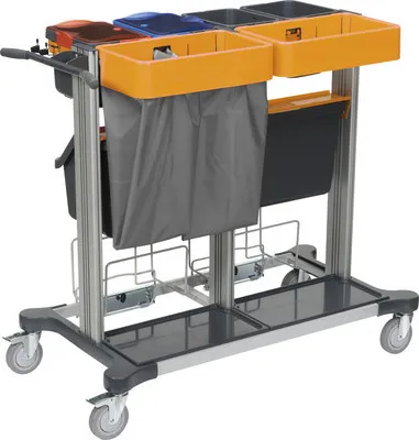 TASKI Midi Open Reinigungswagen für Jonmaster - Modularer Reinigungswagen mit offenen Schubladen für optimalen Stauraum. Ideal für Vorbefeuchtung und Sprayreinigung. Flexibel anpassbar und ausgestattet für eine effiziente Reinigung.