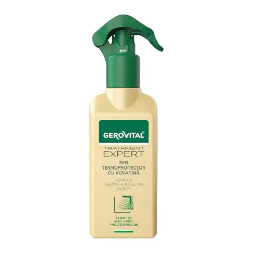 Gerovital Tratament Expert Thermo-Schutzserum – Mit Keratin & Aloe Vera – Hitzeschutz bis 200°C – Feuchtigkeitsspendendes Leave-In-Serum für trockenes & geschädigtes Haar – 150 ml