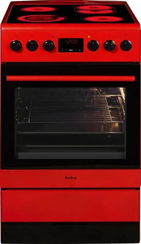 Amica Elektro-Standherd SHC 11504 R - Herd mit 2-fach-Teleskopauszug und Steam Clean-Funktion, 11 Backprogrammen und Energieeffizienzklasse A für effizientes Kochen und einfache Reinigung.