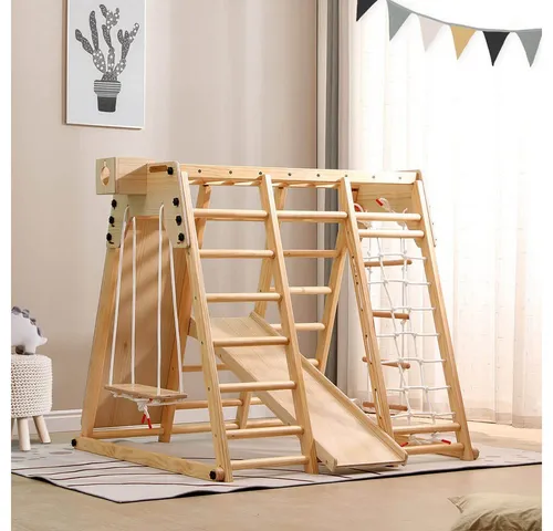 Klettergerüst Indoor LIO - Spielplätze – Hochwertiges Klettergerüst aus Kiefernholz, ideal für stundenlangen Spaß und Abenteuer in den eigenen vier Wänden.
