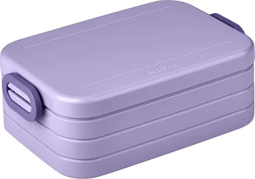 Mepal Brotdose Midi – Brotdose To Go - Lunchbox für 2 Sandwiches oder 4 Brotscheiben - Meal Prep Box - Essenbox mit Unterteilung - Vivid lilac