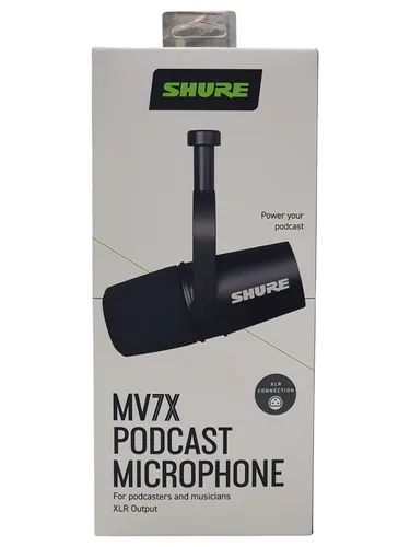 Shure MV7X XLR - Dynamisches Podcast-Mikrofon mit Voice Isolation Technologie, perfekt für Gesangsaufnahmen und unerwünschte Geräuschunterdrückung