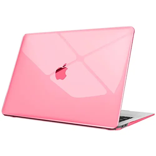 Fintie Hülle kompatibel mit MacBook Air 13 (2018-2020 Version) A2337(M1)/A2179/A1932, Ultradünne Hartschale Schutzhülle Snap Case, Rosa