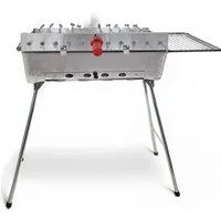 Mangal Astana Deluxe Grill mit Spießdreher und Powerbank - Multifunktionaler Edelstahl-Grill für bis zu 11 Spieße, mit klappbarer Ablage und BBQ-Deckel für vielseitiges Grillen. Ideal für Outdoor-Abenteuer und Platzersparnis!