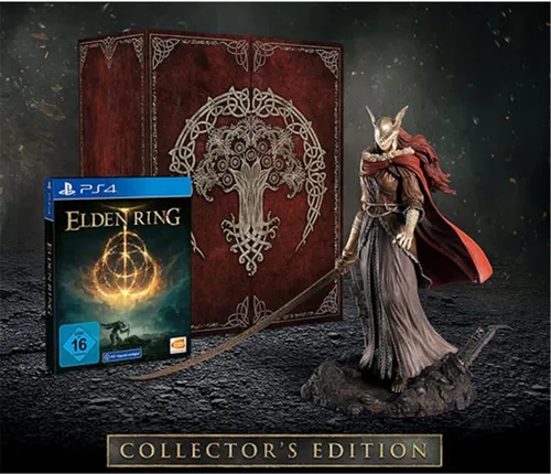 BANDAI NAMCO Elden Ring Collectors Edition für PlayStation 4 - Sammler-Edition mit exklusiven Inhalten: Figur, Kunstbuch und Aufkleber. Erlebe das epische Abenteuer im Zwischenland und werde der Eldenfürst!