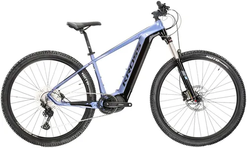 Kross E-Bike Mountainbike E-MTB Level Boost 2.0 500 29 Zoll blau, 11 Gang Shimano DEORE M5100 Schaltwerk, Kettenschaltung, Mittelmotor, 500 Wh, Pedelec, Elektrofahrrad für Damen und Herren