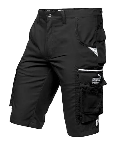 PUMA Workwear Precision X - Kurze Arbeitshose Herren - Robuste & Flexible Shorts für Handwerk - Die PUMA Arbeitsshorts überzeugen mit 5 praktischen Taschen und einem angenehmen Tragegefühl. Das strapazierfähige Mischgewebe sorgt für optimale Bewegungsfreiheit im Handwerk und Baugewerbe.