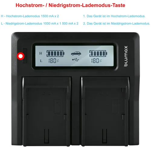 Blumax Dualladegerät für Canon NB-11L NB-11LH IXUS 170 175 180 185 Kamera-Ladegerät