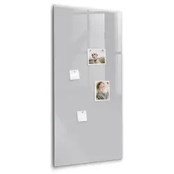Tulup Magnettafel Hellgrau aus Glas, 60x120 cm – Elegante Magnettafel für Zuhause und Büro - Vielseitige Magnettafel zur Organisation von Notizen und Fotos. Mit bruchfestem Glas und umfangreichem Zubehör, ideal für kreative Planungen und effiziente Arbeitsbereiche.