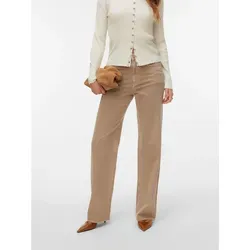 Vero Moda High-Waist-Jeans VMTESSA HR WIDE in Braun - Modische High-Waist-Jeans mit weit geschnittenem Bein und praktischen Eingrifftaschen. Ideal für einen lässigen Look, bequem dank elastischem Denim-Material. Pflegeleicht und maschinenwaschbar.